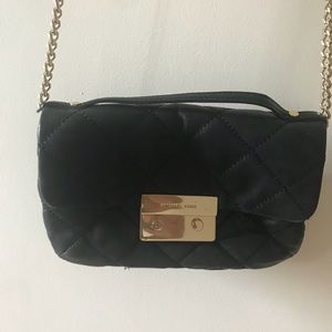 Michael Kors quilted leather crossbody, gold chain